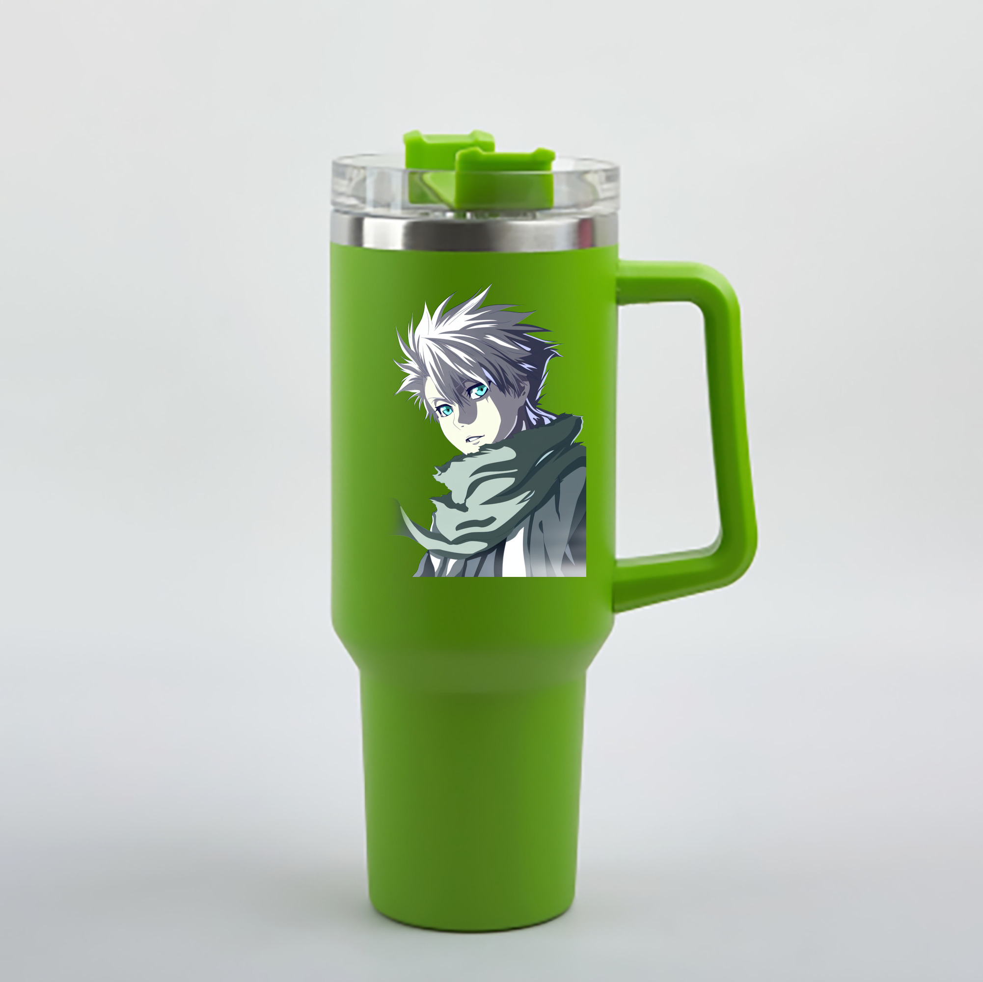 （画像用） ブリーチ 日番谷冬獅郎（ひつがや とうしろう） BLEACH Hitsugaya Toushirou 1200mL車用タンブラー - クリスタルステッカー（プラスチックストロー付き）